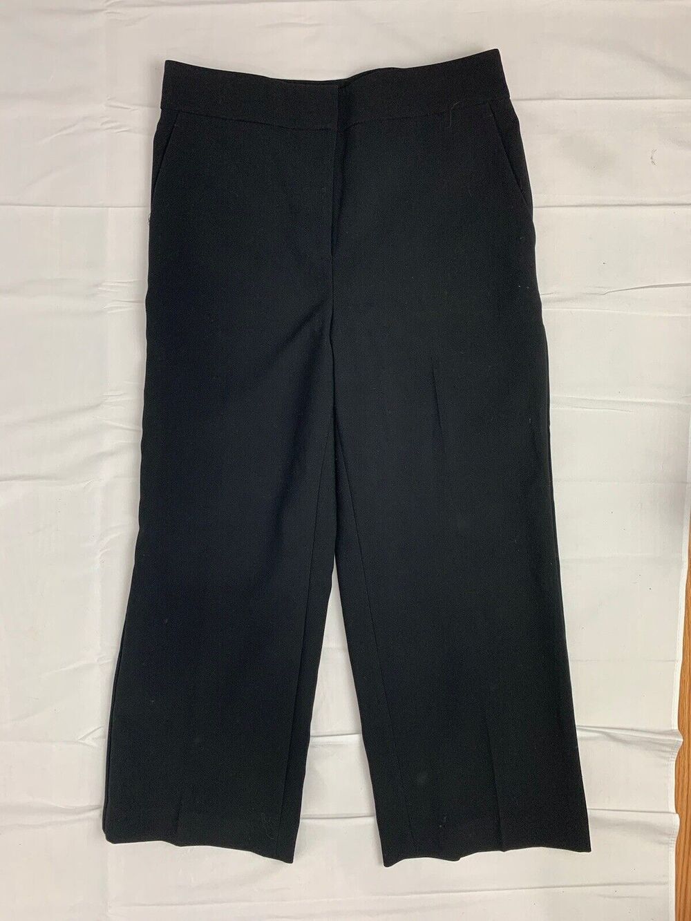 Ann Taylor Factory Size 8 Black Wide Leg Stretch Cropped Pants